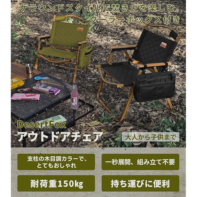 在庫 DesertFox アウトドア チェア キャンプ チェア 軽量 2個セット 折りたたみ 椅子 耐荷重150kg 四季適用 コンパクト軽量 携帯便利 イス ピクニック キャンプ用 DY001 みどり スタイルB 0