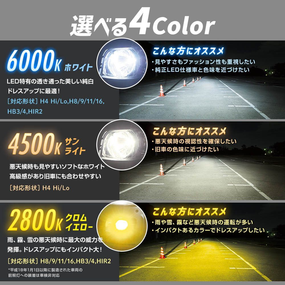 2年保証 スフィアライト RIZINGα H4 Hi/Lo 4500K 12V用 3600lm ノイズ対策済 日本製 LED ヘッドライト ライジングアルファ SRACH4045