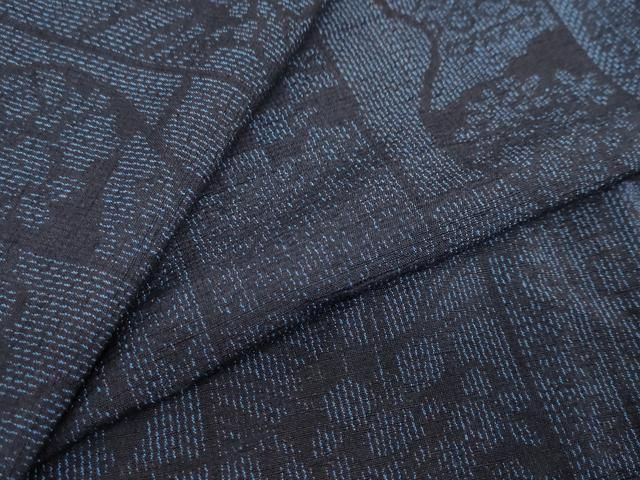 平和屋着物●結城紬 陶器草花文 正絹 DAAY5341ud