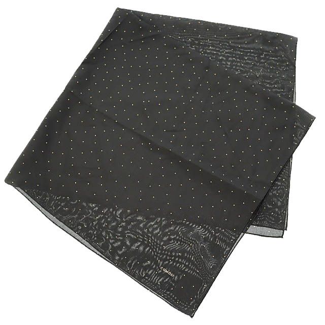 コモリ COMOLI 24AW シルク ドット スカーフ A03-07009 黒 ブラック