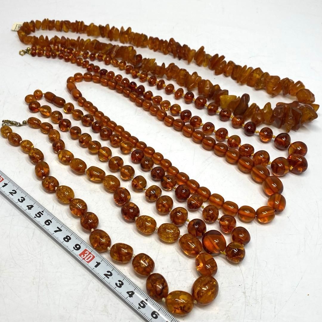 本琥珀ネックレス　220g 東H6-0410ア9 本琥珀ネックレス 220g 東H6-0410ア9 本琥珀 グリーンアンバー