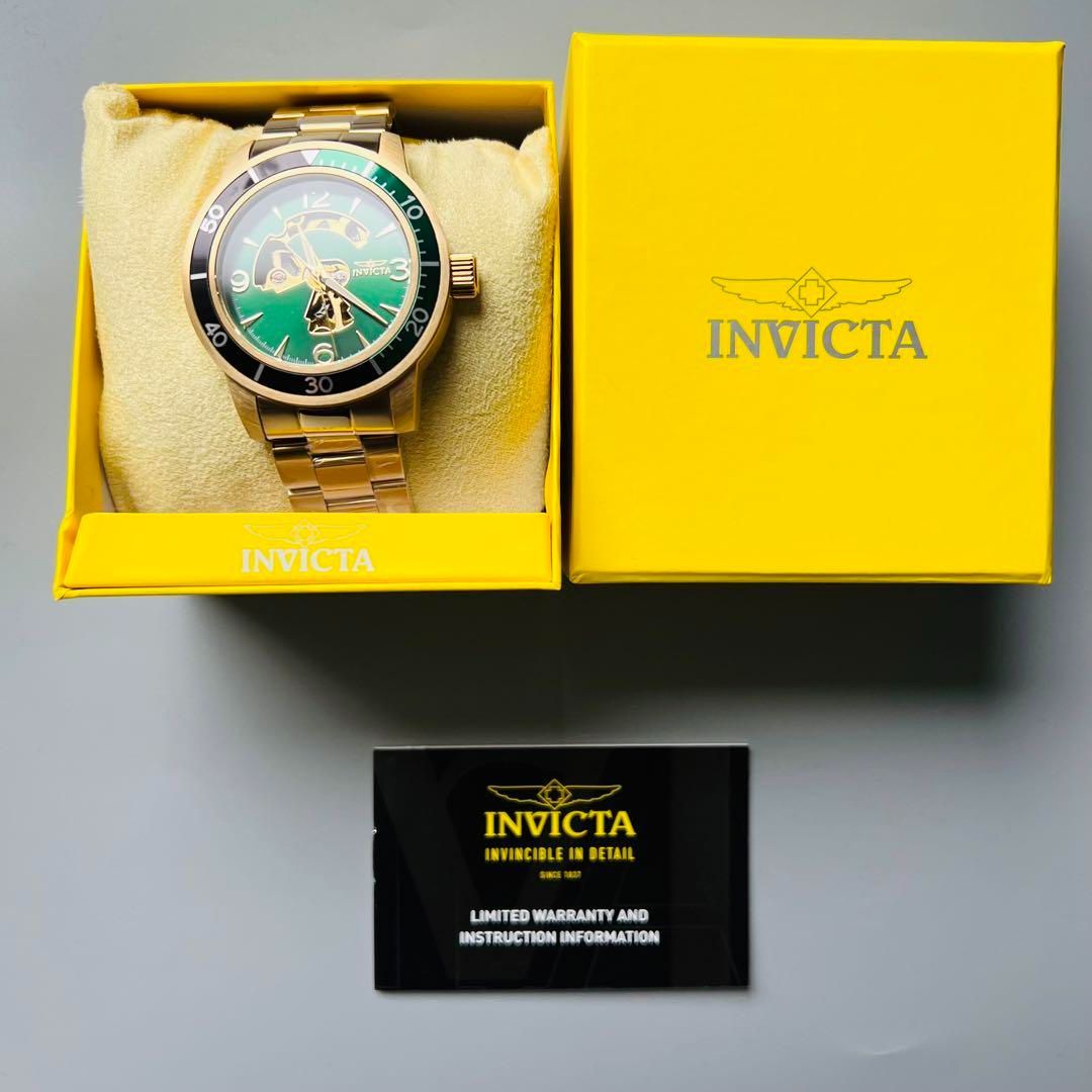 INVICTA インビクタ 腕時計 自動巻き グリーン ゴールド ブラック