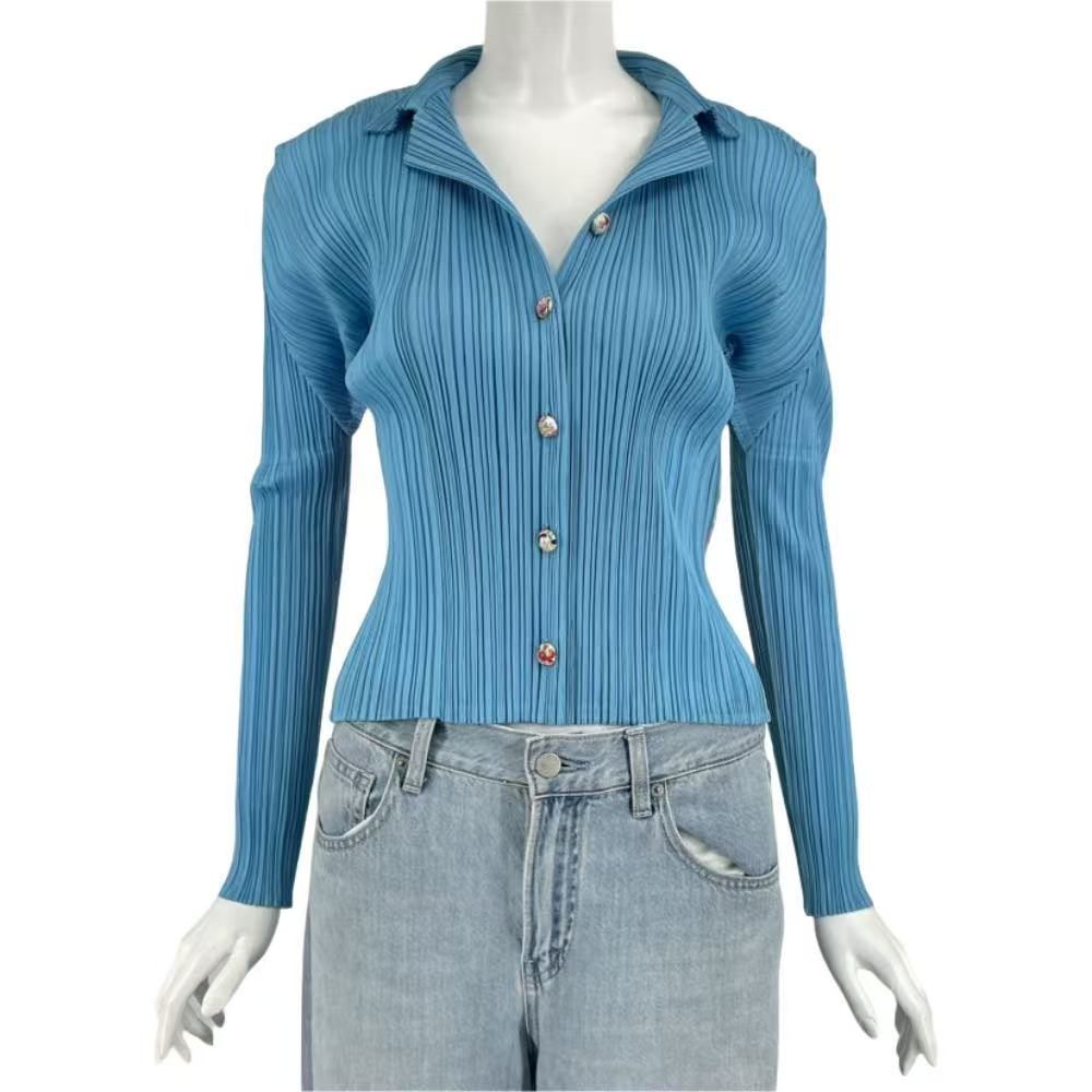 希少 美品イッセイミヤケ プリーツプリーズ 赤黒虎柄 長袖シャツ PLEATS PLEASE プリーツプリーズ イッセイミヤケ PP86-JK533