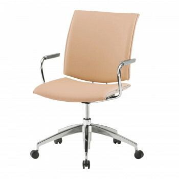 藤沢工業 TOKIO ミーティングチェア FMP-5AL-S ライトベージュ レザー