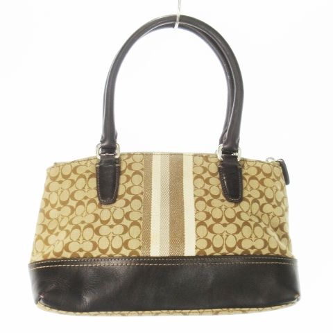コーチ COACH ハンドバッグ ミニ キャンバス レザー 革 ミニシグネチャー ロゴ ストライプ 茶 ブラウン |CK9 GY18