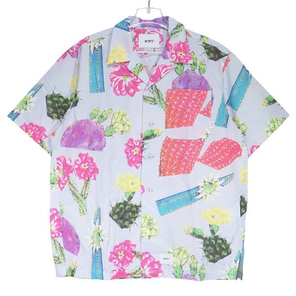WTAPS ダブルタップス 24SS TXT 02|SS|COTTON.BROADCLOTH.TEXTILE 241TQDT-SHM08 オープン ショートスリーブ シャツ ブロードクロス テキスタイル グレー 半袖 サイズ03 L mayk