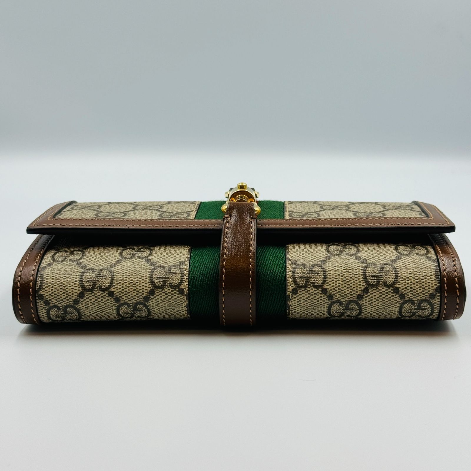 極美品 GUCCI グッチ チェーンウォレット 652681 GGスプリーム