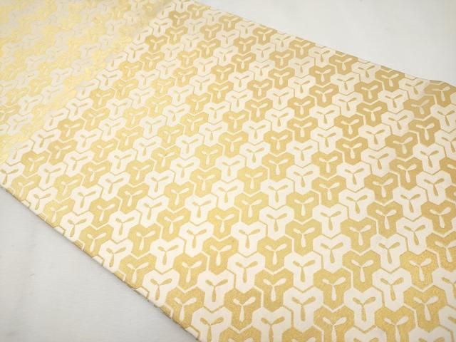平和屋本店□極上 龍村美術織物 九寸開き名古屋帯 毘沙門亀甲 金糸