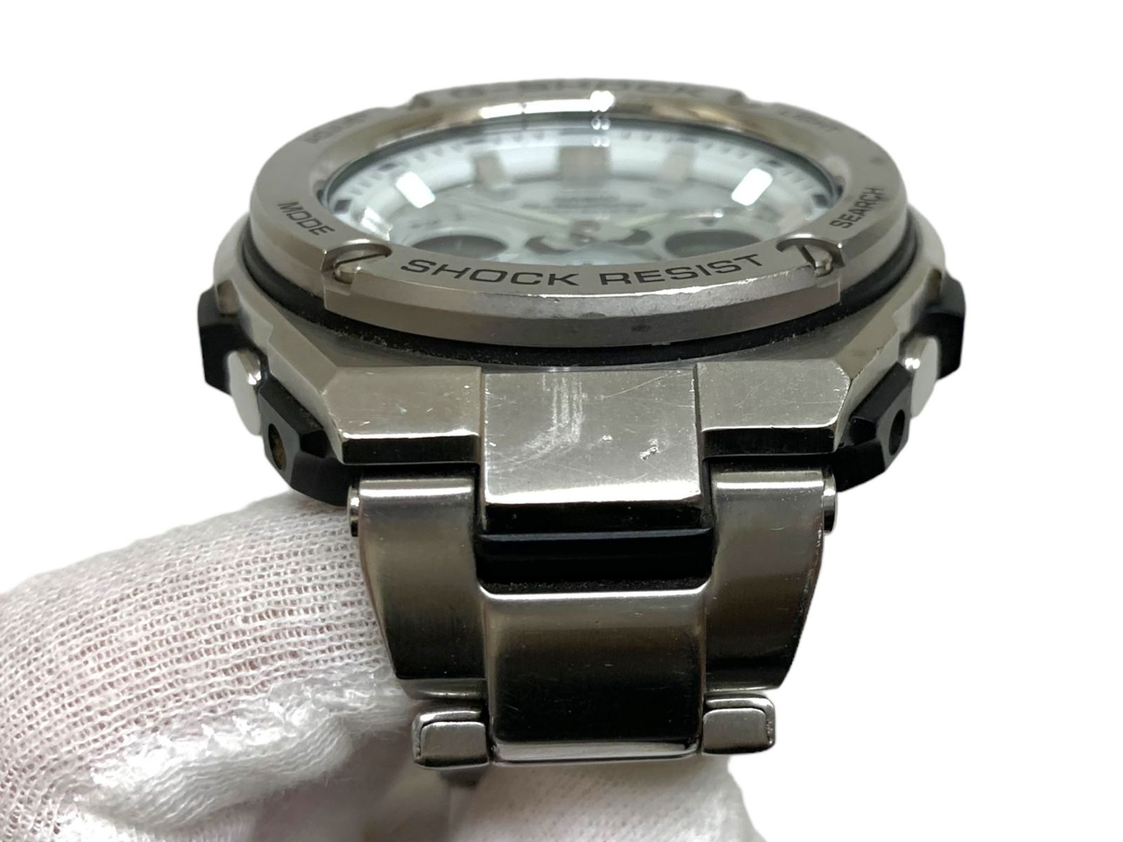 CASIO (カシオ) G-SHOCK G-STEEL メタルバンド ステンレススチール タフソーラー MULTI BAND6 GST-W100 シルバー メンズ/036