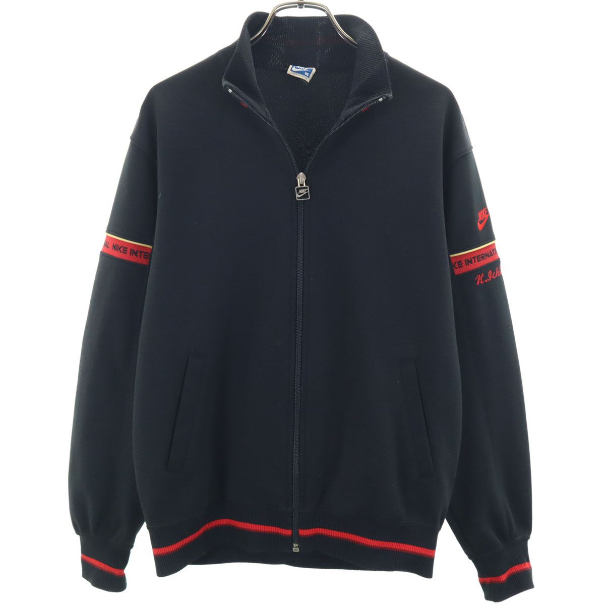 80s NIKE ナイキ　ビンテージ　トラックジャケット　紺タグ 80S 紺タグ ナイキ Nike トラックジャケット 黒 - メルカリ