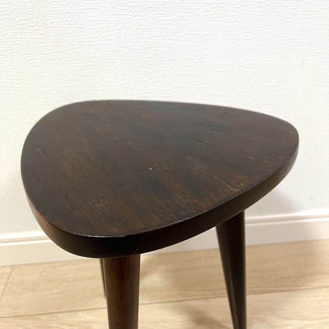 生殖能力 す46 国産民芸家具 天然木 ヴィンテージ 三角スツール サイドテーブル 木製 三本脚 三足 花台 無垢材 おにぎりスツール JAPAN VINTAGE 和モダン 凛激安SALE!!