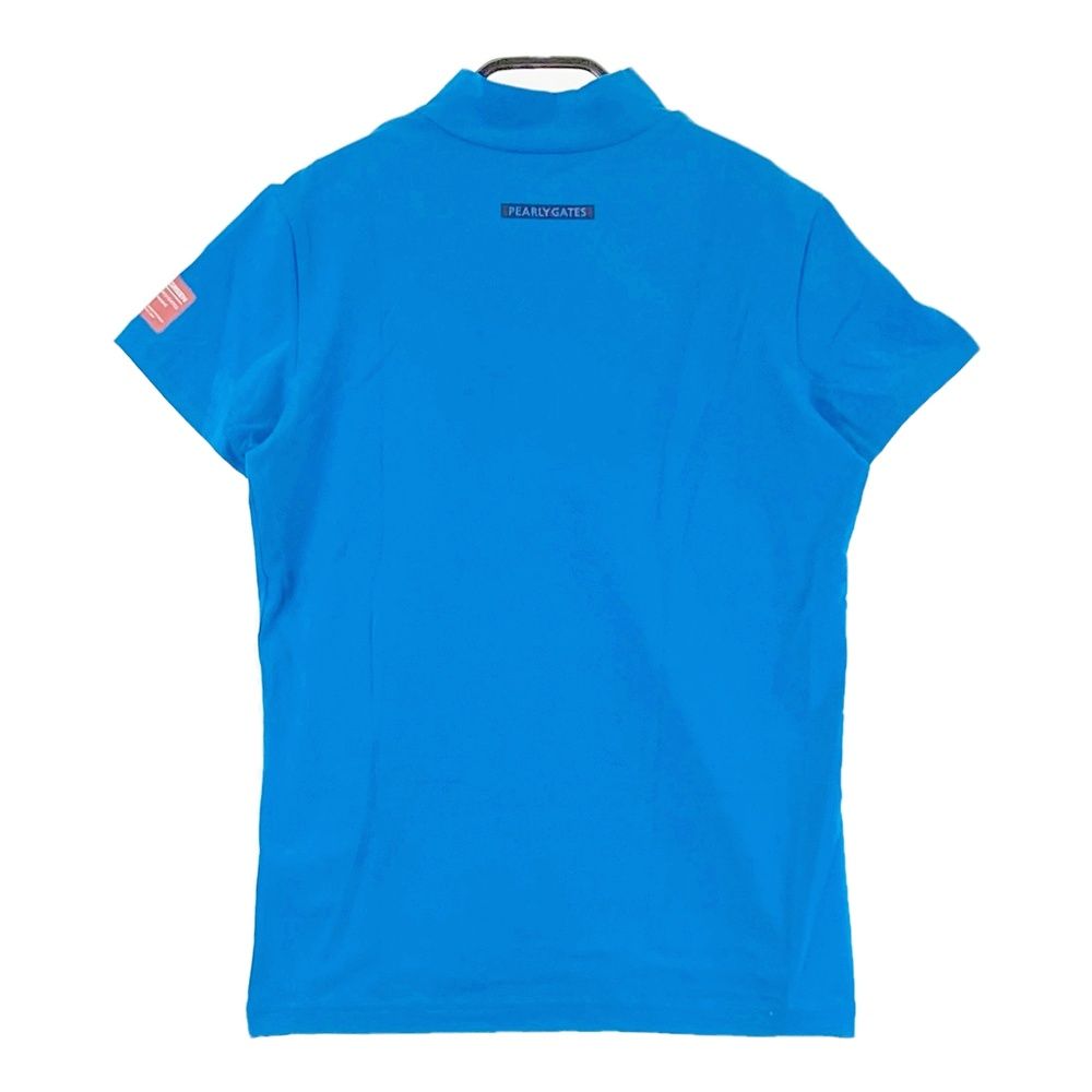 サイズ 1 PEARLY GATES パーリーゲイツ ニコちゃん ハイネック 半袖Tシャツ ブルー系 240101473203 ゴルフウェア レディース ストスト