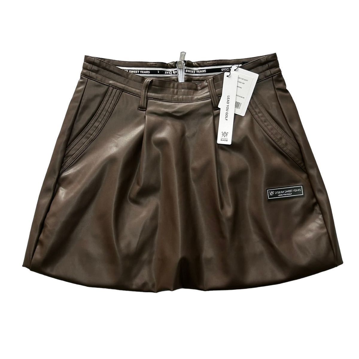 未使用 ゴルフ レディース/女性用 SY32 フェイク レザースカート