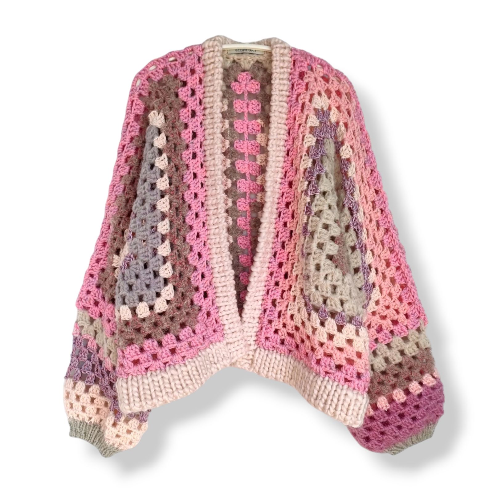 ヘキサゴンカーディガン | 長袖 | ピンク 1