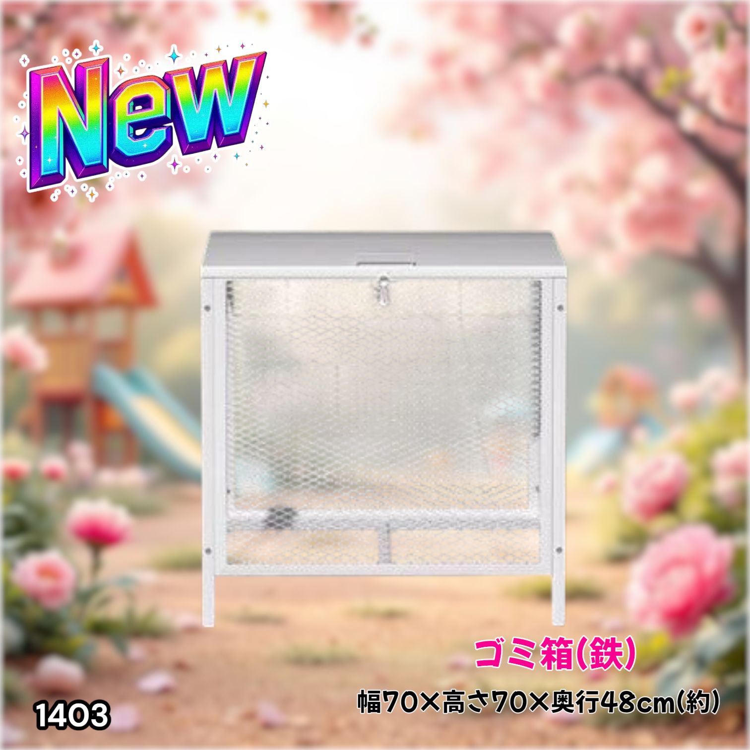 ゴミ箱 屋外 中200L蓋つき 頑丈 ゴミ荒らし防止 カラス対応 1403