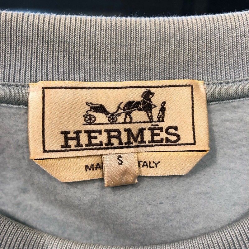 エルメス レザー パッチ　スエット HERMES エルメス レザーパッチ クルーネック スウェット