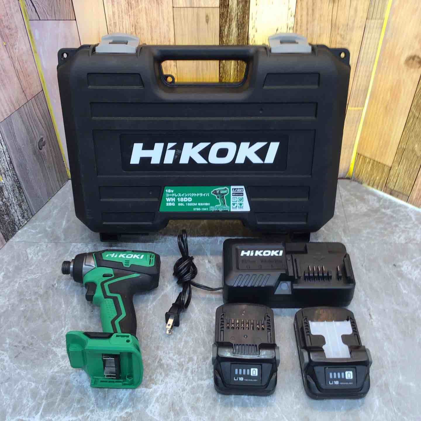 品 HiKOKI ハイコーキ 18V 充電式 インパクトドライバー 18V2.0Ah畜電池×2個 充電器 ケース付 WH18DD 2BG 八潮店
