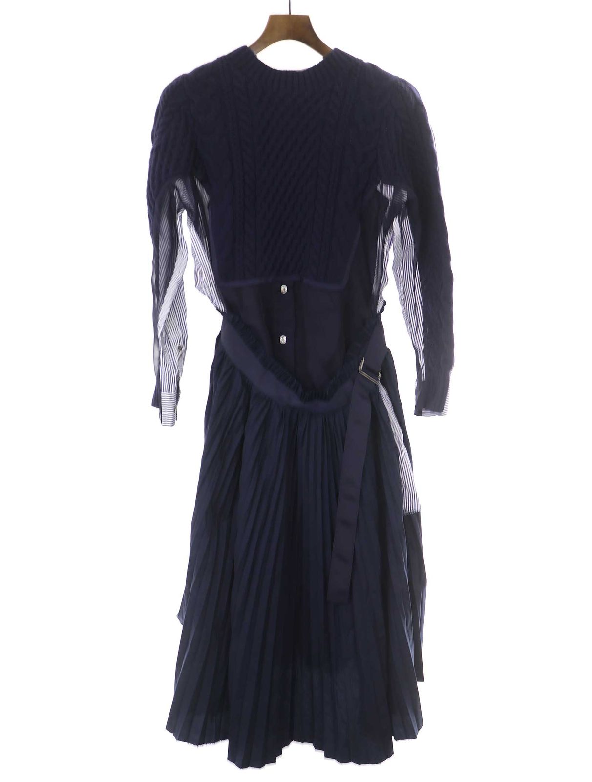 sacai サカイ 14AW ニットドッキングプリーツシャツワンピース 