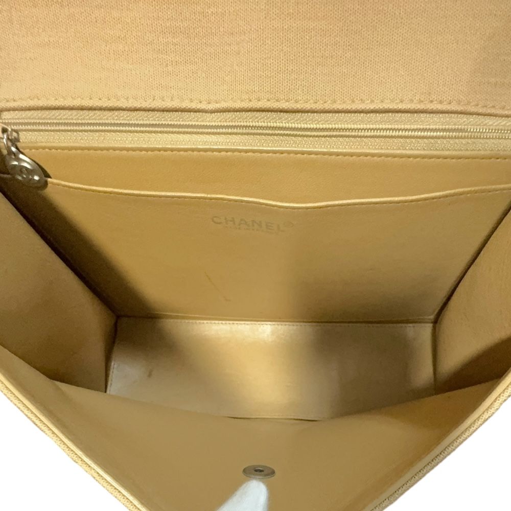 シャネル マトラッセ ショルダーバッグ コットン ベージュ レディース  