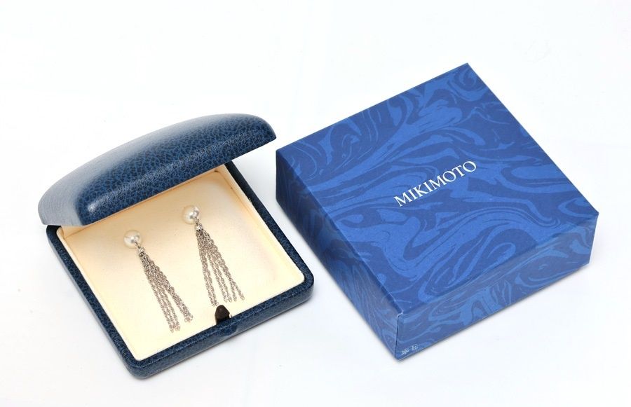 ミキモト / MIKIMOTO ピアス K18WG パール 7.8mm 【中古】 商品番号 A  