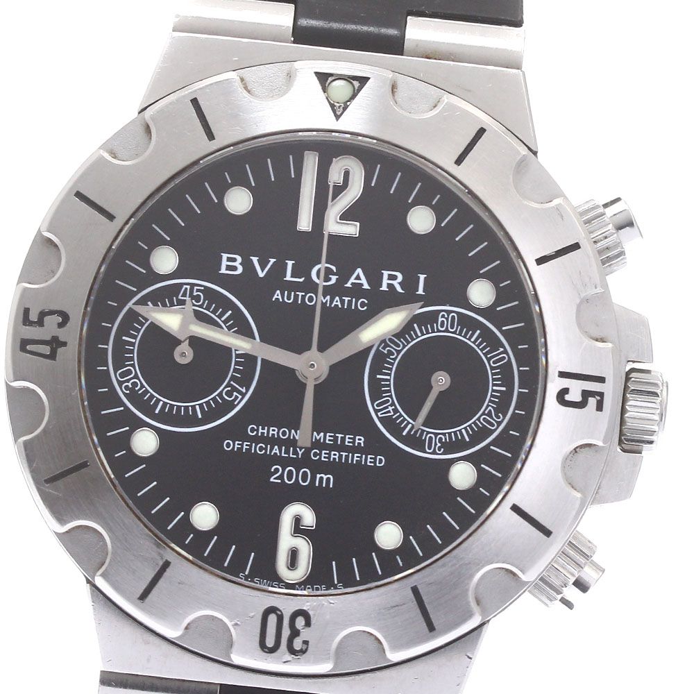 ブルガリ BVLGARI SC38S ディアゴノ スクーバー クロノグラフ 自動巻き メンズベルト _880392