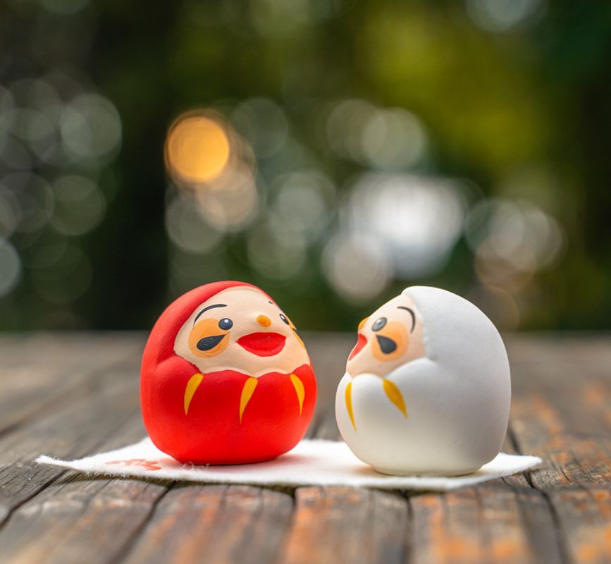 紅白ミニだるま インテリア 雑貨 癒しグッズ プレゼント ギフト 陶器