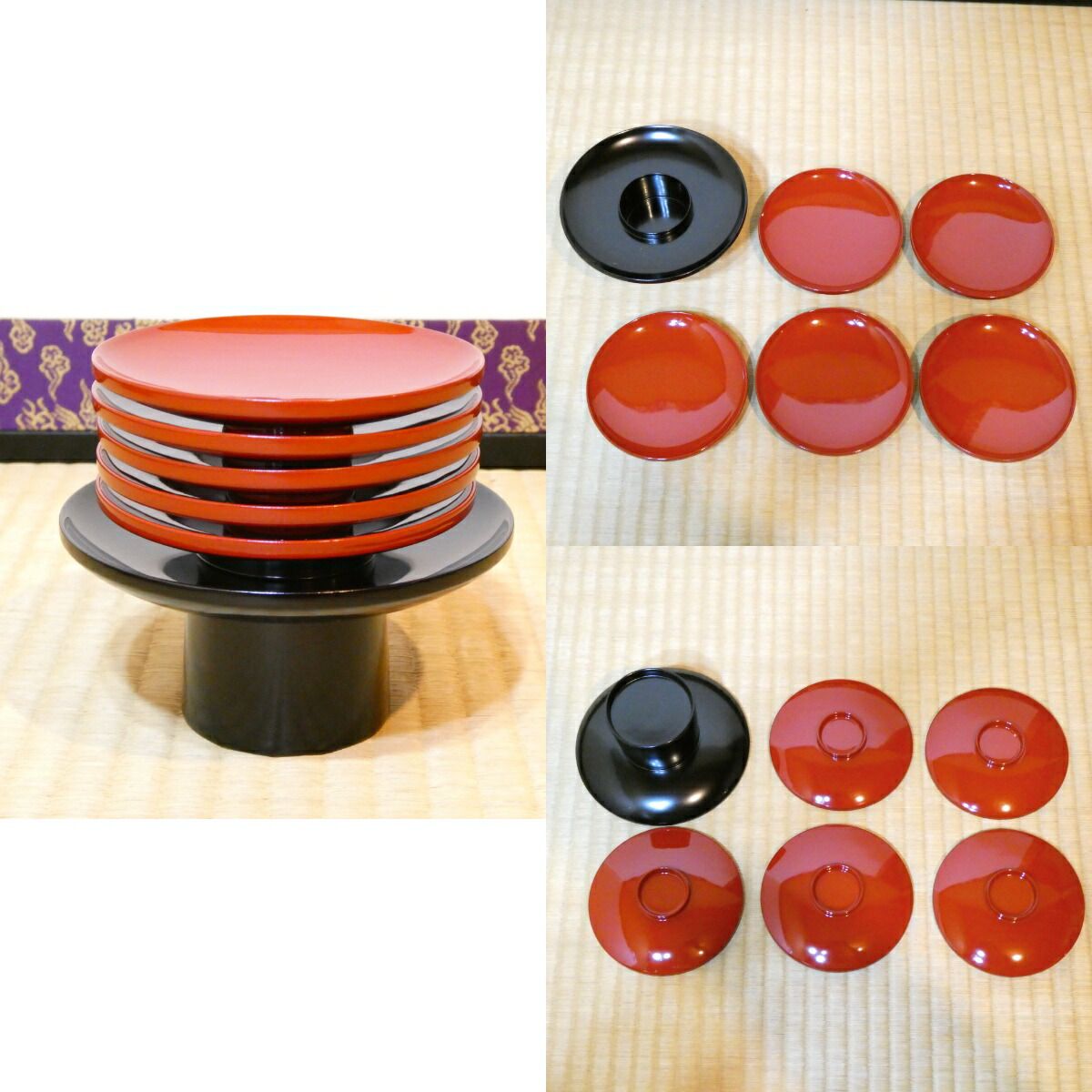 木製本漆塗懐石道具一式と井筒寛斎作 佐野長寛写