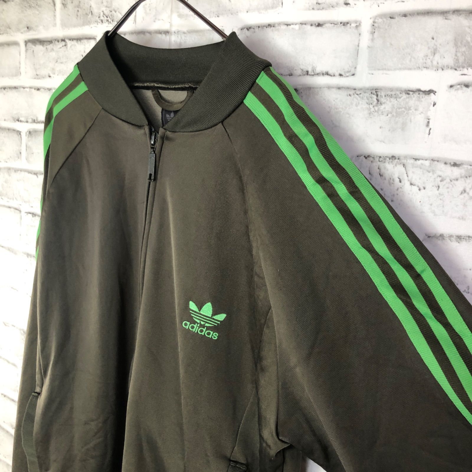 希少XXL⭐️90s adidasトラックジャケット 刺繍vintage カーキ緑