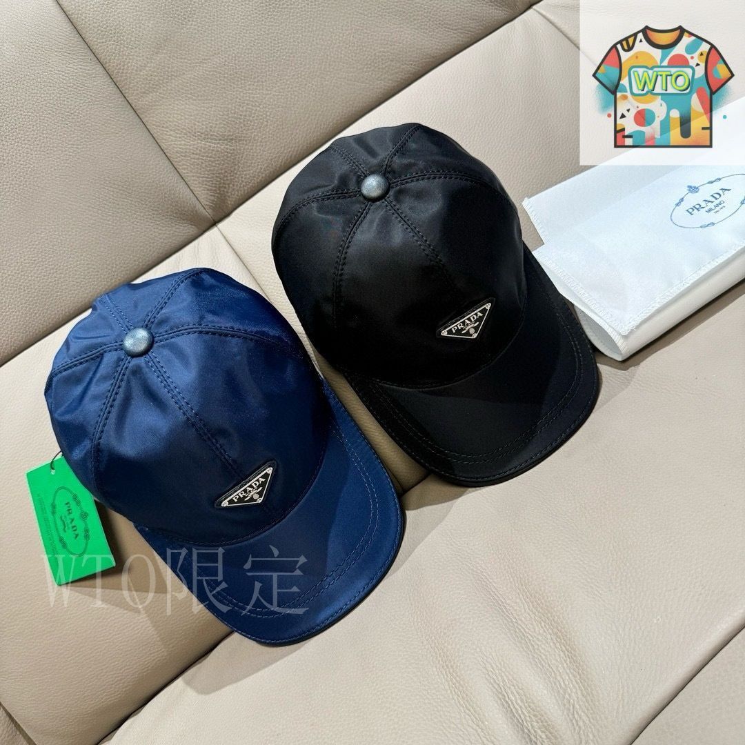 PRADA キャップ Prada logo-patch Denim Baseball Cap | Blue | FARFETCH