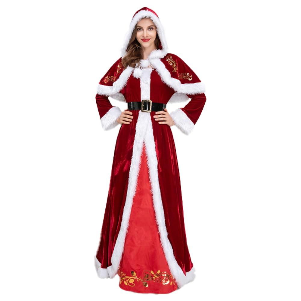 [FUPUONE] サンタ コスプレ ワンピース ロング レディース 衣装 仮装 イベント クリスマス (XL) [XL]