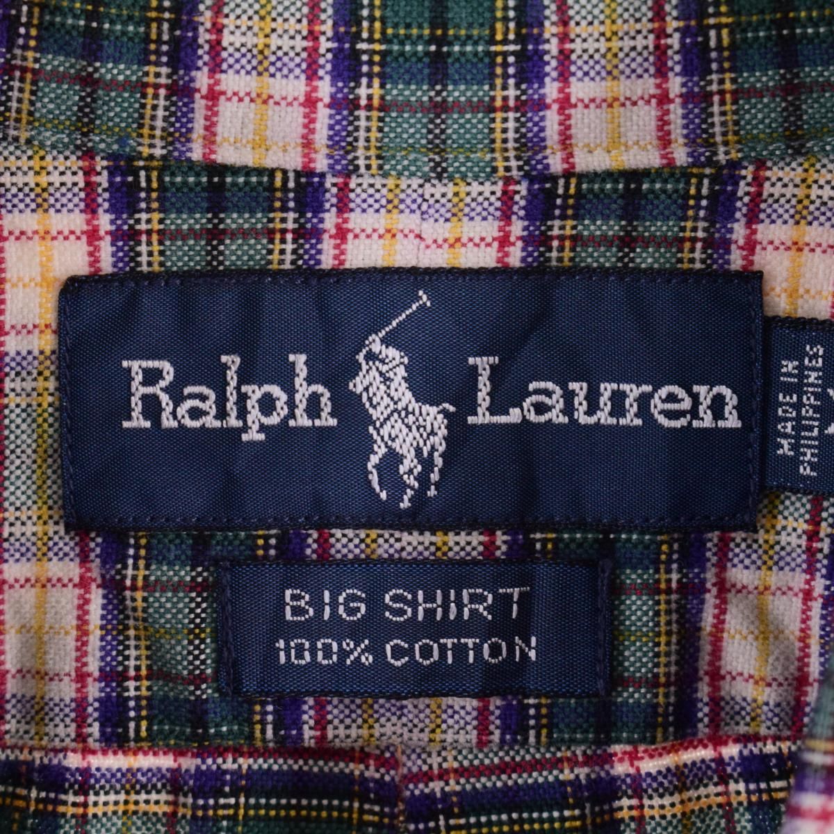 古着 ラルフローレン Ralph Lauren BIG SHIRT タータンチェック 長袖