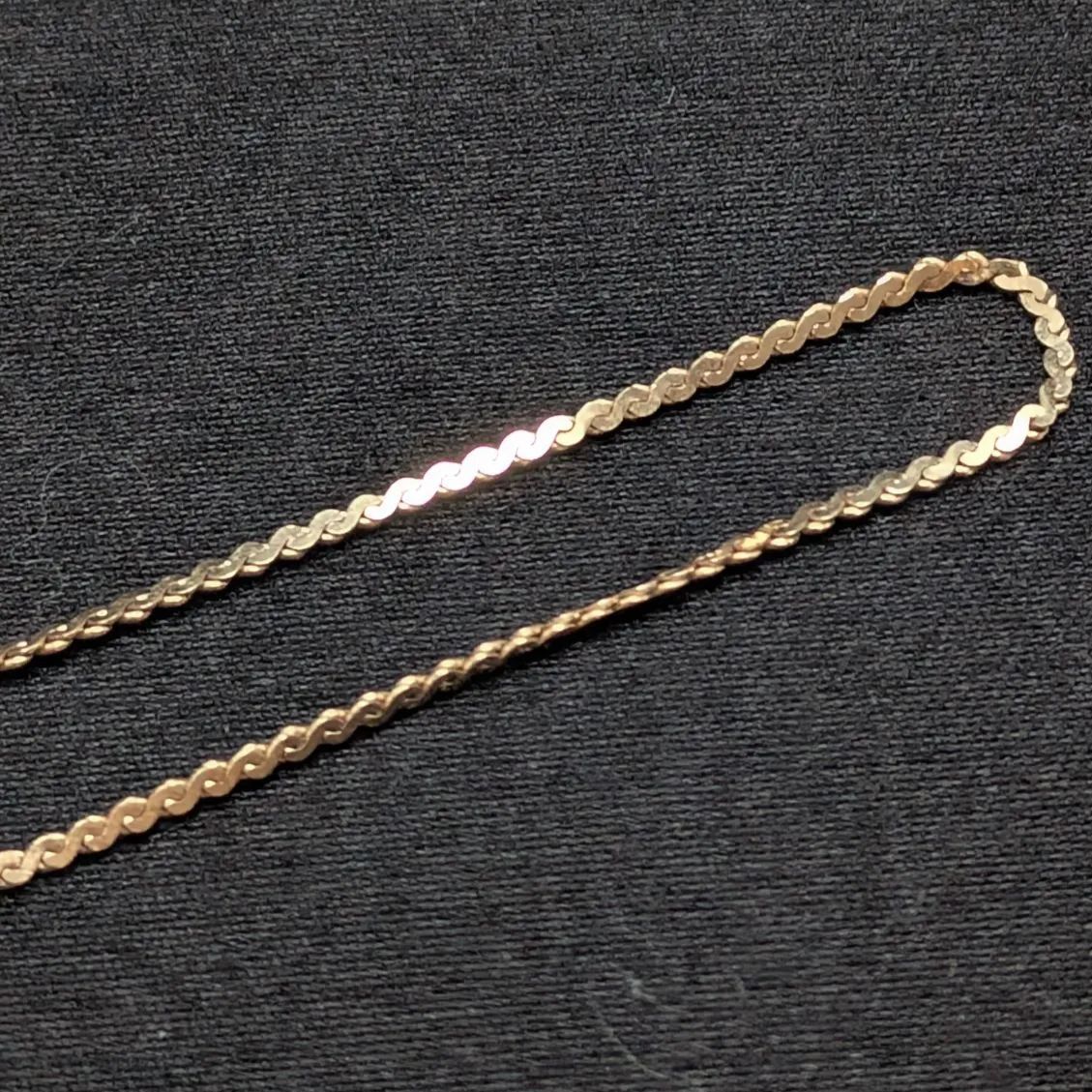 14K 刻印 イエローゴールド サーペンタイン フラット スネークチェーン 14K 刻印 イエローゴールド サーペンタイン フラット スネーク