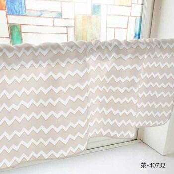 カフェカーテン ギザギザボーダー 800×450mm グレー・40734