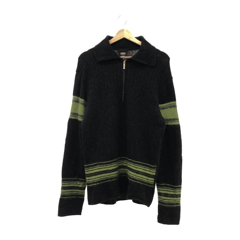 【中古】VERSACE ハーフジップニット M ブラック ヴェルサーチェ[10]