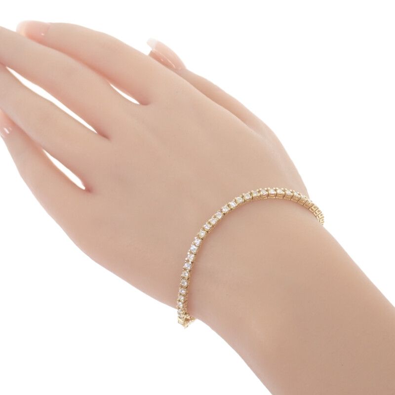 テニスブレス デザインジュエリー ブレスレット K18YG イエロー  