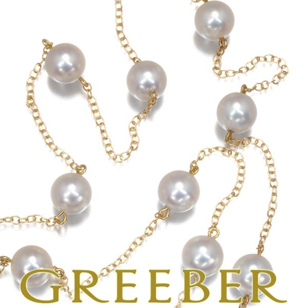 ミキモト ネックレス パール 真珠 6.5mm ステーション K18YG #168239  