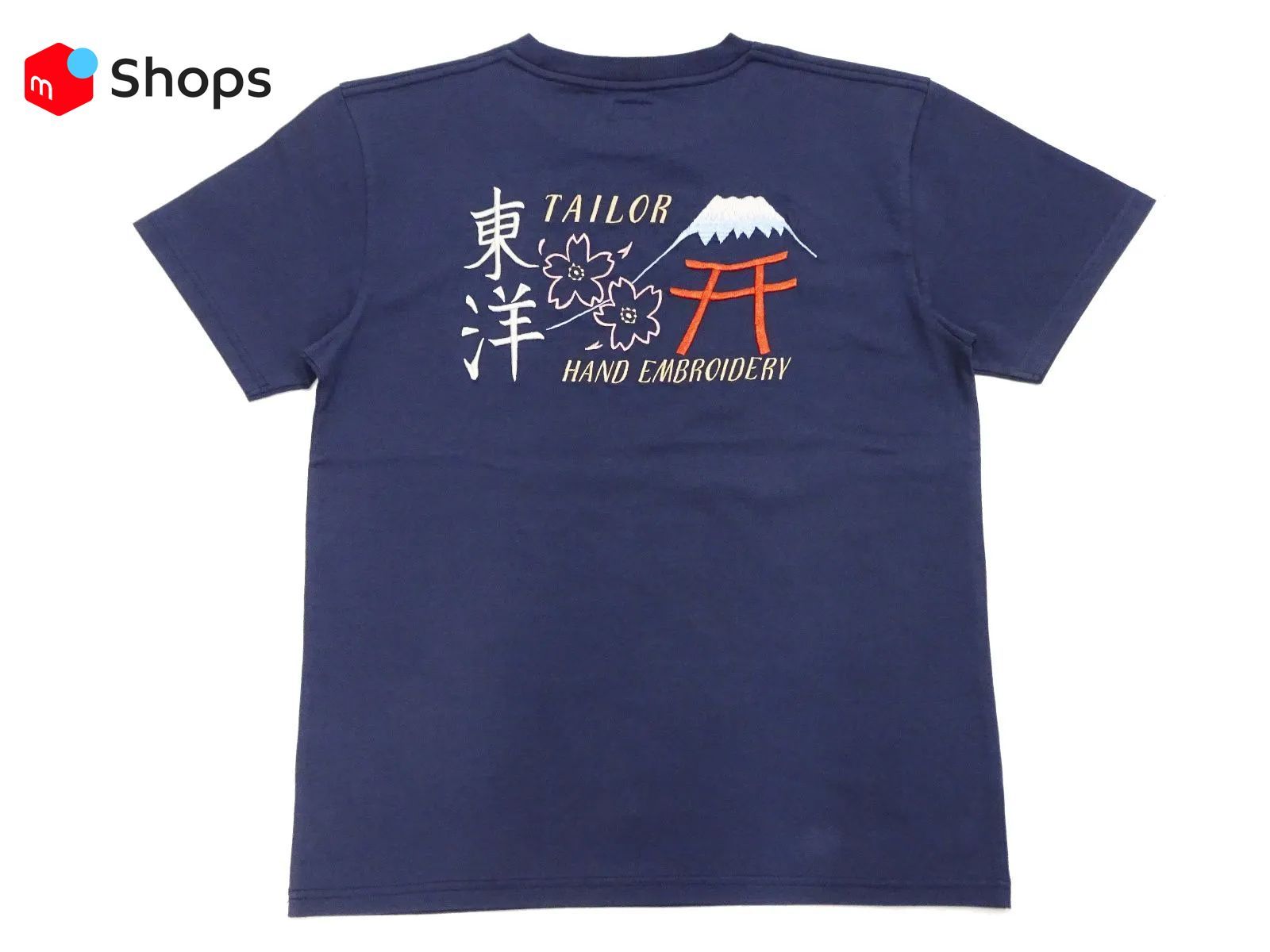 TT79213 テーラー東洋 TAILOR TOYO 和柄 スカTシャツ LOGO 半袖Tシャツ 富士山 鳥居 桜 総刺繍 TT79213 SUKA T-SHIRT LOGO  東洋エンタープライズ tシャツ ネイビー 新品 アメカジショップ