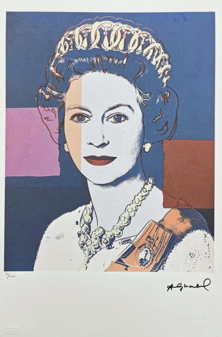 Andy Warhol アンディ ウォーホル クイーン エリザベス 2世 サイン入り リトグラフ 85 100