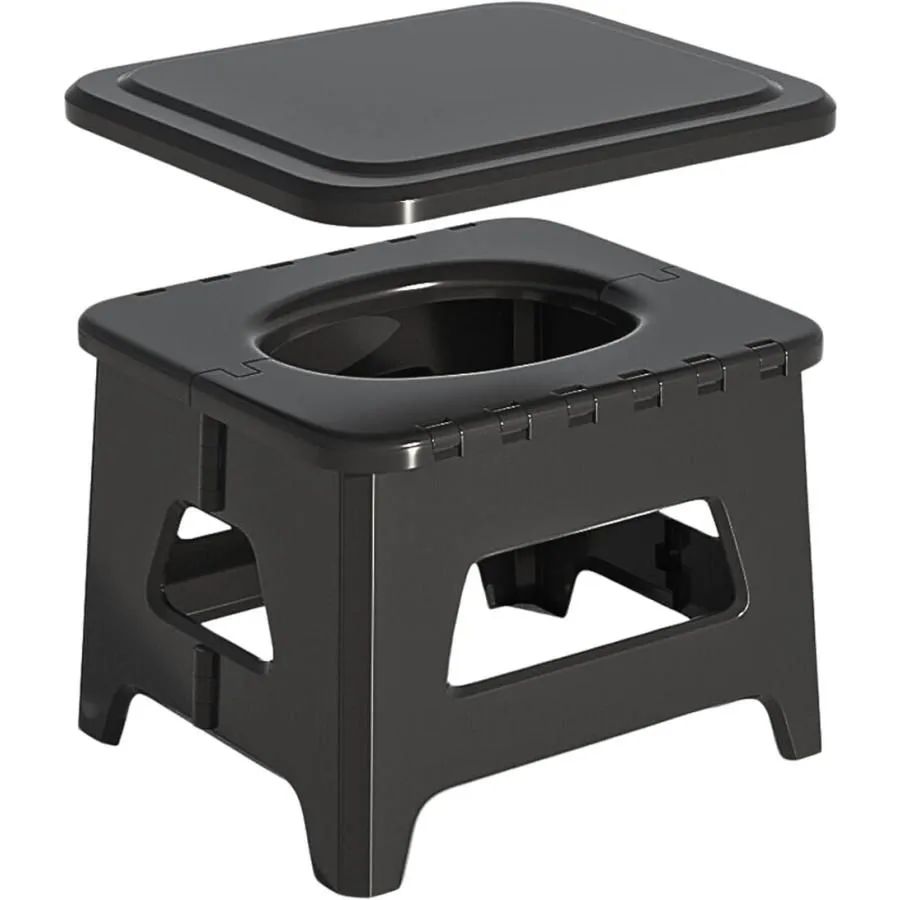 ダジエ スツーレStep 簡易トイレ 軽量化を追求した ポータブルトイレ 携帯トイレ 耐荷重150kg ブラック Small