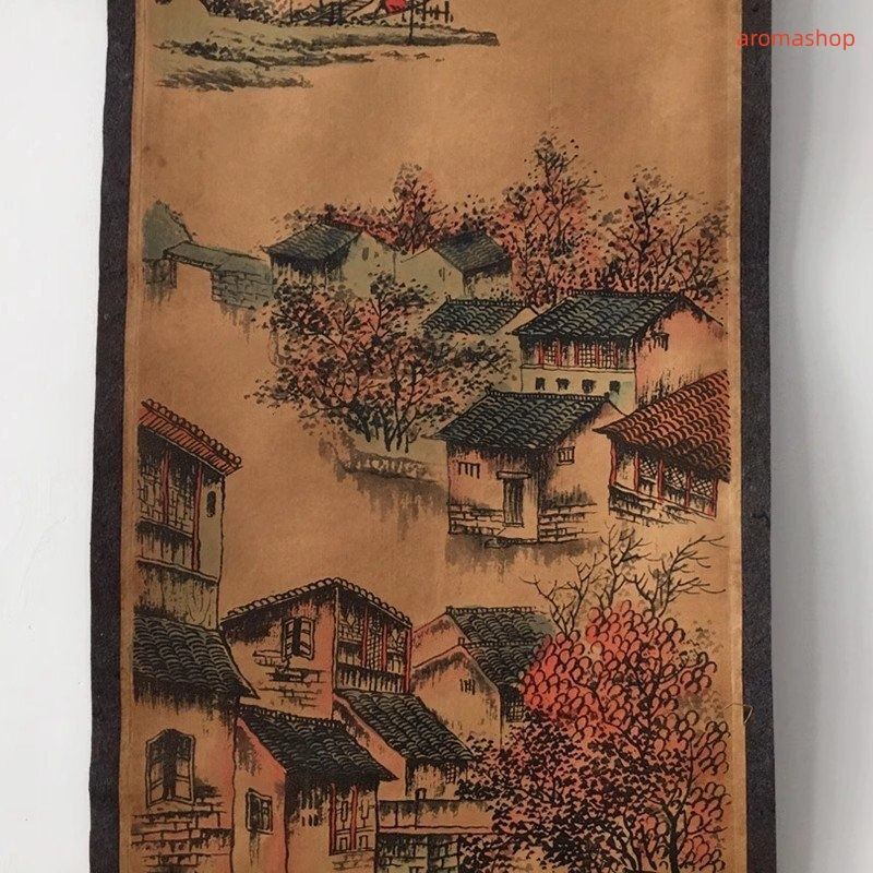 中国　書画　4枚組 中国書画 四條屏 四条屏絵 山水画 掛軸 掛絵 中堂画 掛け軸 書画