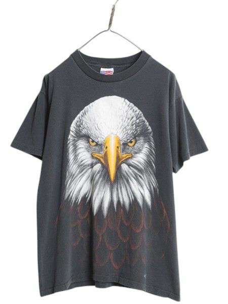 90s USA製 ☆ Trinity Products イーグル 大判 イラスト プリント T  