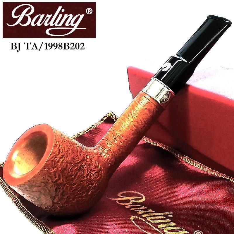 パイプ Barling 本体 バーリング ベンジャミン ライトブラウン 天然木 サンドブラスト 9mm 純銀 スターリングシルバー BJ TA 1814 ライオン かっこいい たばこ メンズ おしゃれ プレゼント ギフト