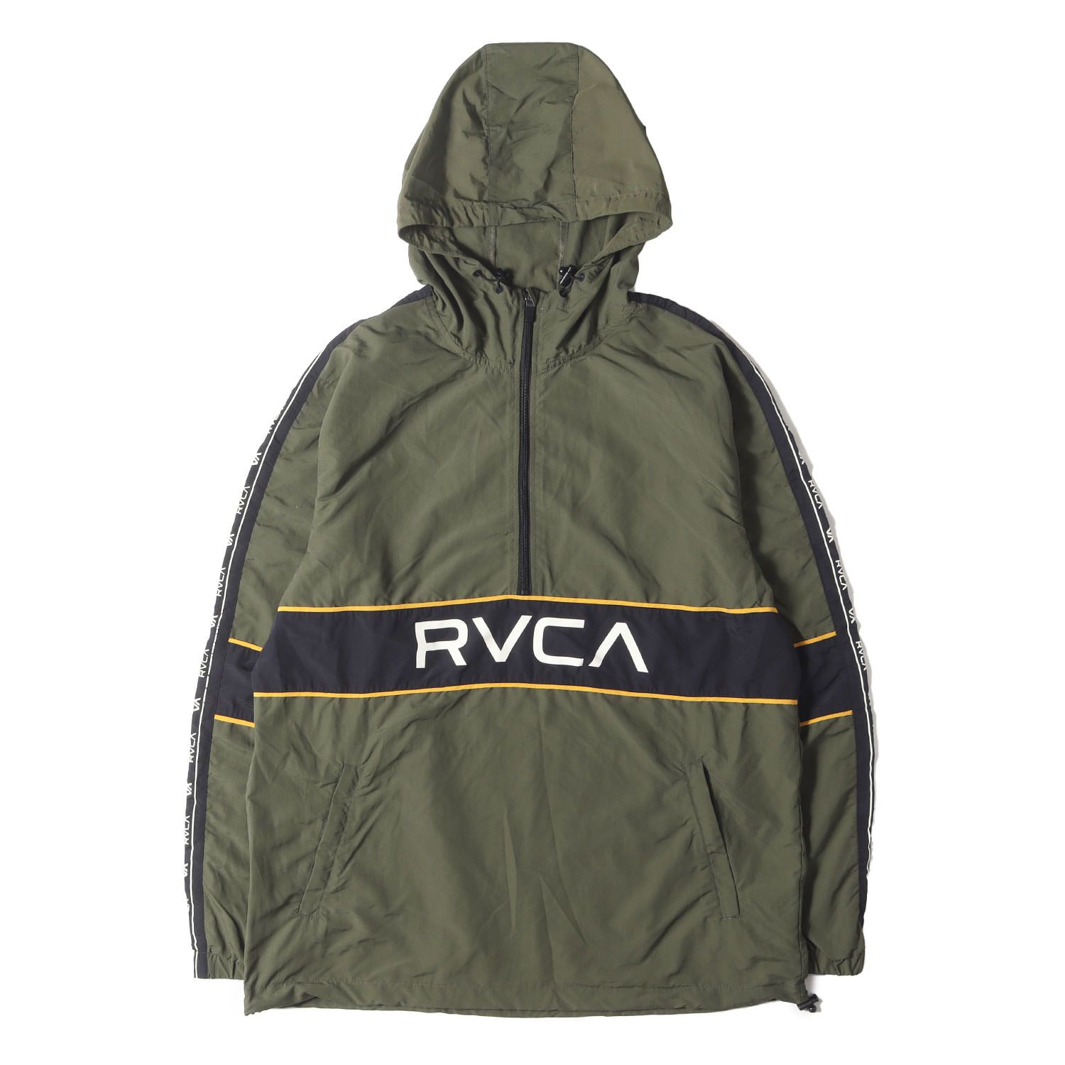 【美品】RVCA ルーカ ジャケット カーキ サイズ:L | ナイロン ハーフジップ プルオーバージャケット | アウター ブルゾン 上着【メンズ】【中古】