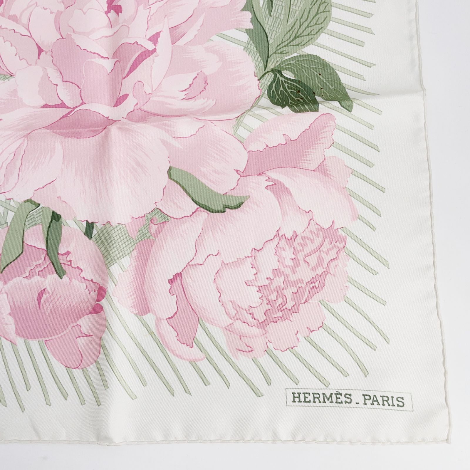 定率割引 往復 美品 HERMES エルメス カレ90 Les Pivoines 芍薬 ピンク x 小物