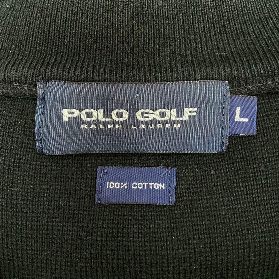 POLO GOLF ポロ ゴルフ ハーフジップ コットン ニット トレーナー L LLC-HASEGAWATOSO_COM