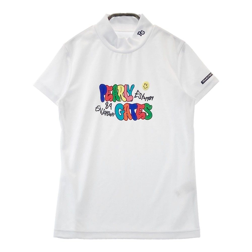サイズ 0 PEARLY GATES パーリーゲイツ 2025年モデル モックネック 半袖Tシャツ ホワイト系 240101452083 ゴルフウェア レディース ストスト