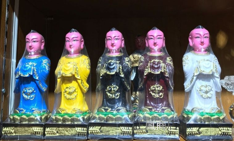 新入荷 密教法具 寺院用仏具 五方童子セット 5個は幡を除く