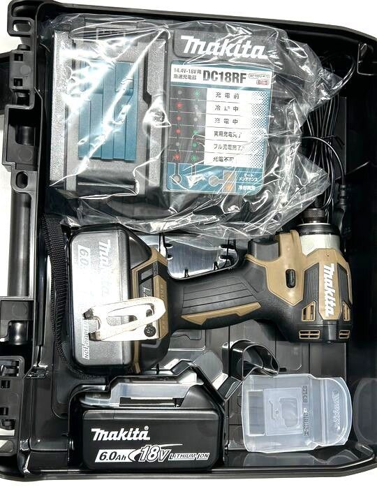 集中的な W55612 マキタ 充電式インパクトドライバ TD173DGX AB 18V 色 ブラウン 純正バッテリー フルセット バッテリ2個 BL1860B