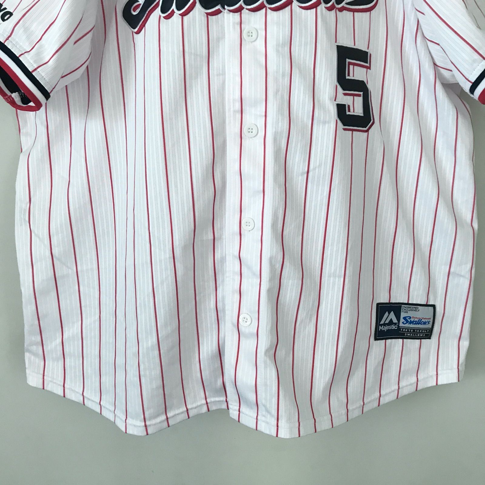 【希少/美品】川端慎吾 ヤクルトスワローズ 2016CREWユニフォーム XL MAJESTIC SWALLOWS 東京ヤクルトスワローズ USED美品 2024 crew