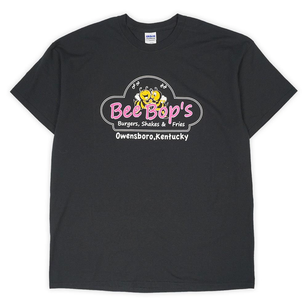 Bee Bop's 未使用 デッドストック 00s 2000年代 Y2K 企業ロゴ プリントTシャツ 半袖 GILDAN ギルダン 旧タグ USA ヴィンテージ アメリカ古着 メンズ Tシャツ カットソー ブラック / 黒 XL【中古】